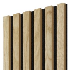 Akustický panel, dubová dýha, černý filc, 30x275 cm