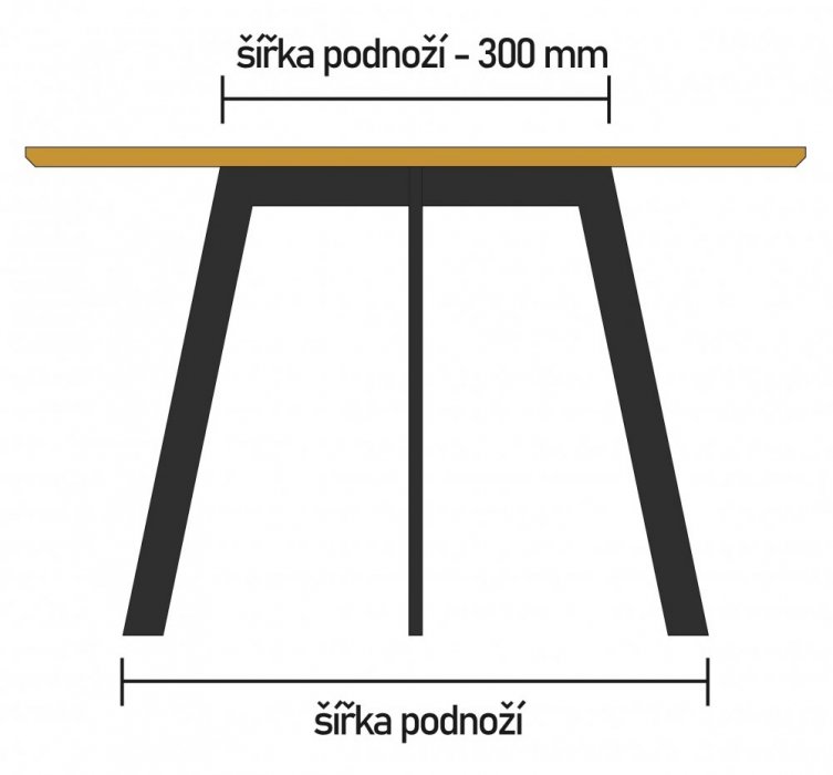Kovové podnožie ku okrúhlemu jedálenskému stolu Thin - Šírka: 800 mm