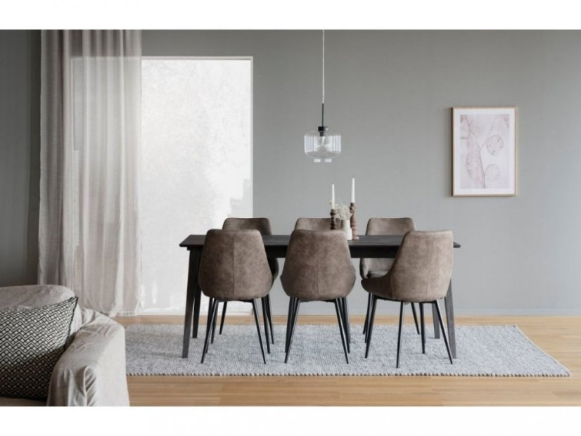 Hnědá látková jídelní židle ROWICO SIERRA