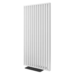 Samostatně stojící lamelová dělící stěna se základnou, kompletní sada, bílý mat