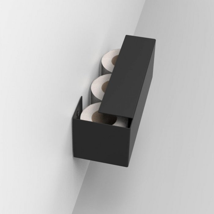 Kovový držiak na toaletný papier Amsterdam černá - Veľkosť: L