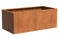 Cortenový květináč obdélníkový se dnem, různé velikosti