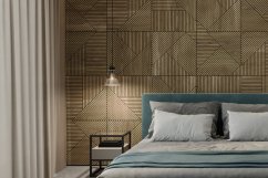 Designový obkladový panel s dubovou dýhou, vzor Toledo, 60x60 cm