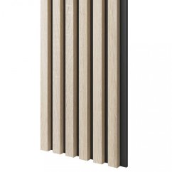 Akustický panel, podklad MDF deska, úzká lamela, dub Sonoma, 30x275 cm