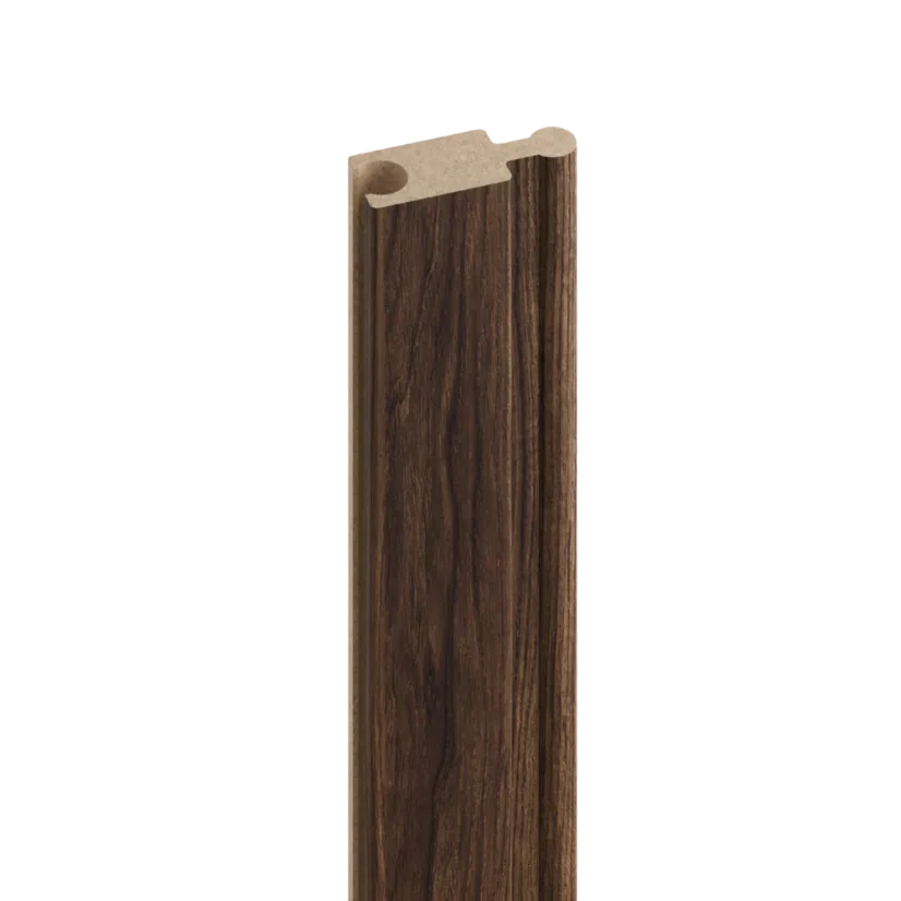 Obkladový panel PUZZLE pro zakřivené stěny, 4,6 x 275 cm, Ořech