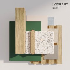 Akustický panel, podklad MDF deska, úzká lamela, Evropský dub, 30x275 cm