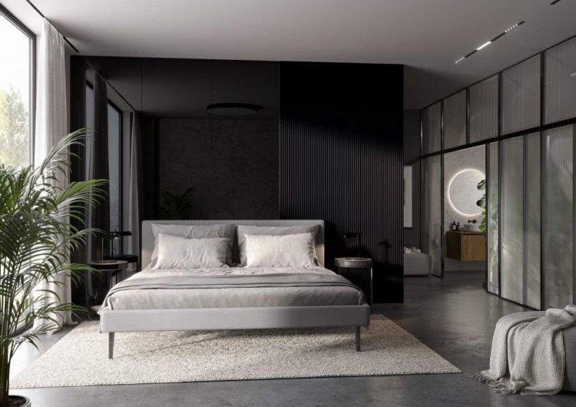 Designový panel s mikrolamelami, tvar Top, černý mat, 12x275 cm