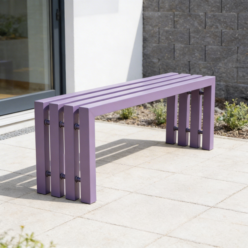 Kovová lavica Modesto - Farba výrobku: pastelová fialová RAL 4009
