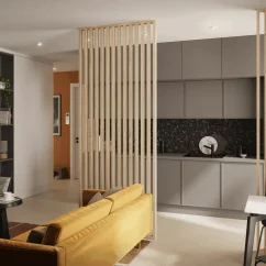 Lamelová dělící stěna, kompletní sada, výška a šířka dle výběru, dub Sonoma