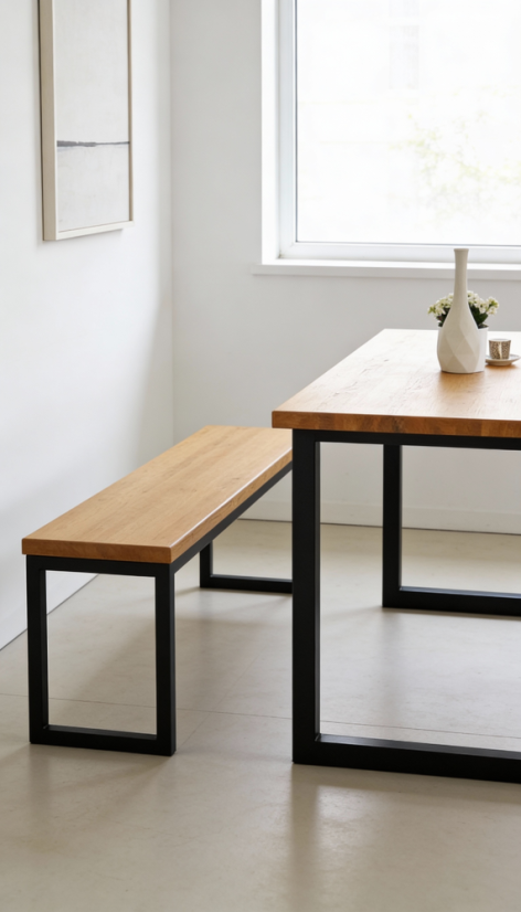 Lavica s masívnou dubovou doskou Genero - Dĺžka: 1600 mm