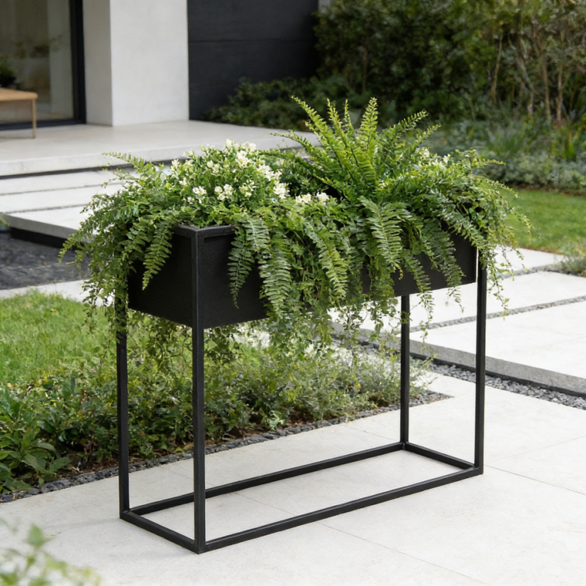 Kovový květináč Jasmine - Barva: antracit RAL 7016