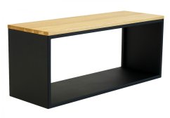 Stojan na dřevo Varme s lavicí s dubovou deskou