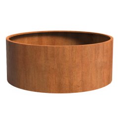 Cortenový květináč kulatý se dnem