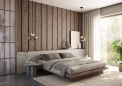 Designový obkladový panel Japandi, dýha Americký ořech, 30x275 cm