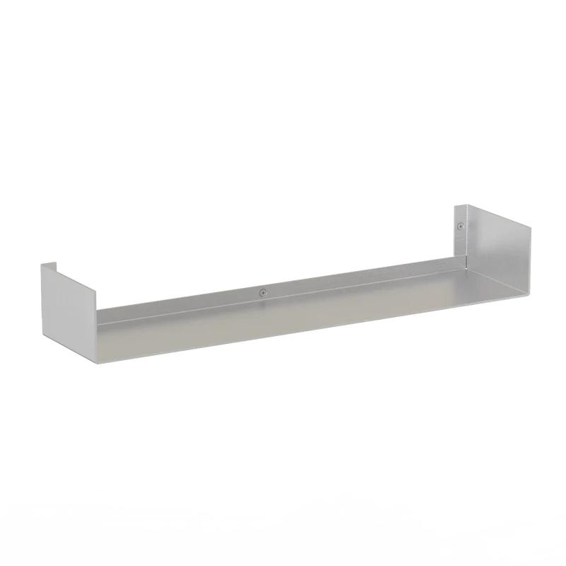 Nástenná kovová polica RAWW v tvare U prírodný hliník