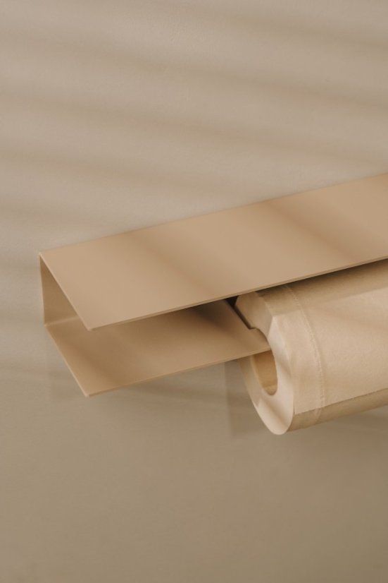 Kovový nástenný držiak na toaletný papier Berno pieskovo šedá - Veľkosť: S - pravý variant