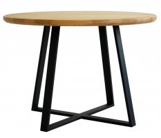 Kulatý jídelní stůl Rondo III s masivní dubovou deskou