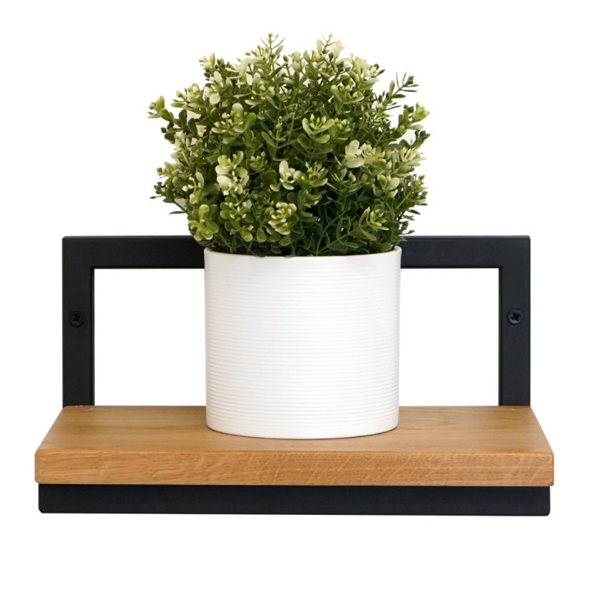 Polička s dubovou masívnou doskou Estan 300 mm