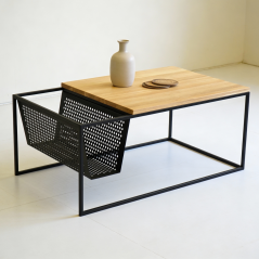 Konferenční stolek Leon s masivní dubovou deskou