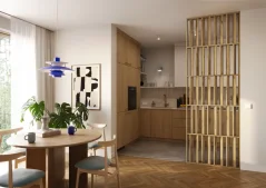 Lamelová dělící stěna Japandi, kompletní sada, výška a šířka dle výběru, Dub Wotan