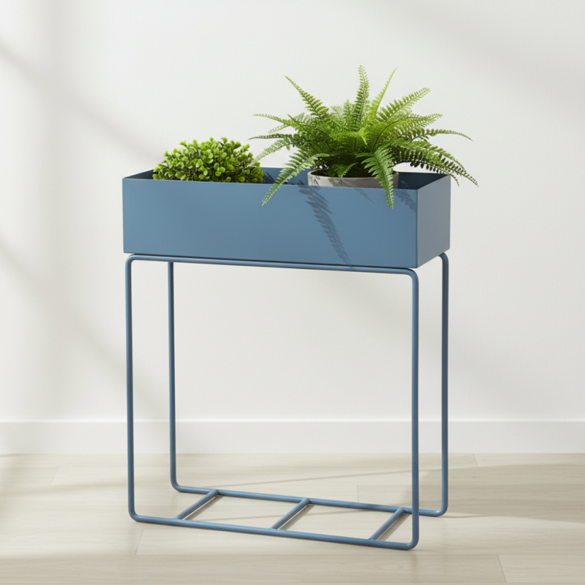 Kovový kvetináč Rosme - Farba výrobku: pastelová zelená RAL 6021