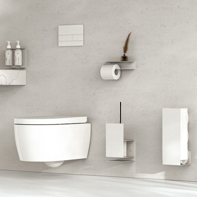 Kovový držiak na toaletný papier Amsterdam biely - Veľkosť: M