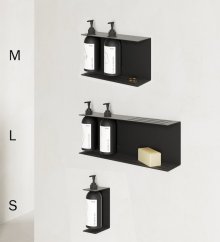 Kovový nástenný držiak s lahví a pumpičkou Palermo černý