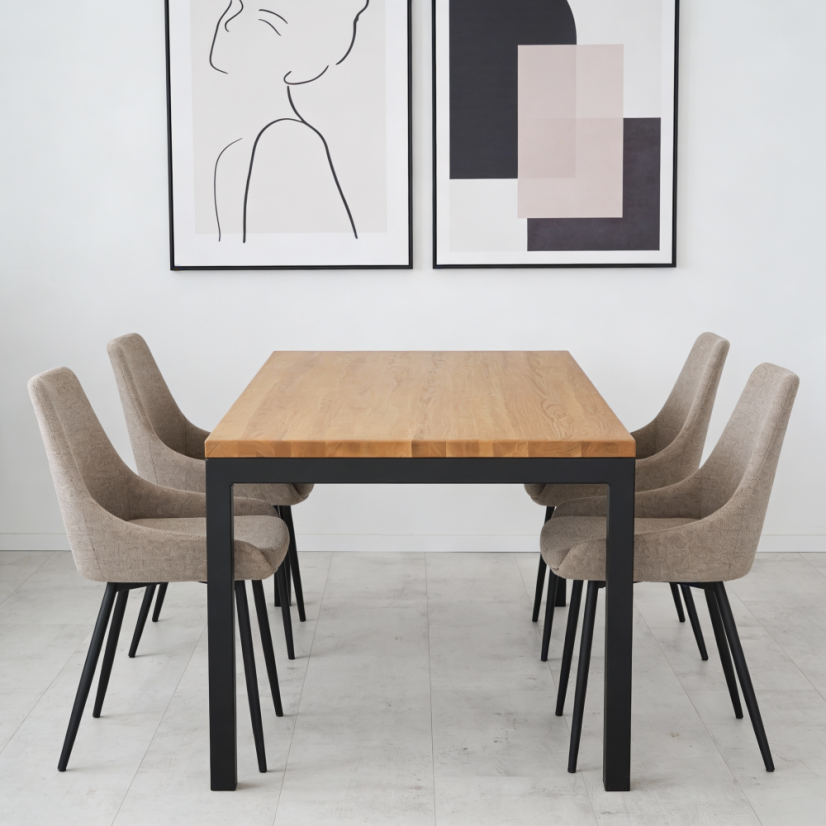 Jídelní stůl s masivní dubovou deskou Klasik - Rozměry stolové desky: 1600 x 900 mm