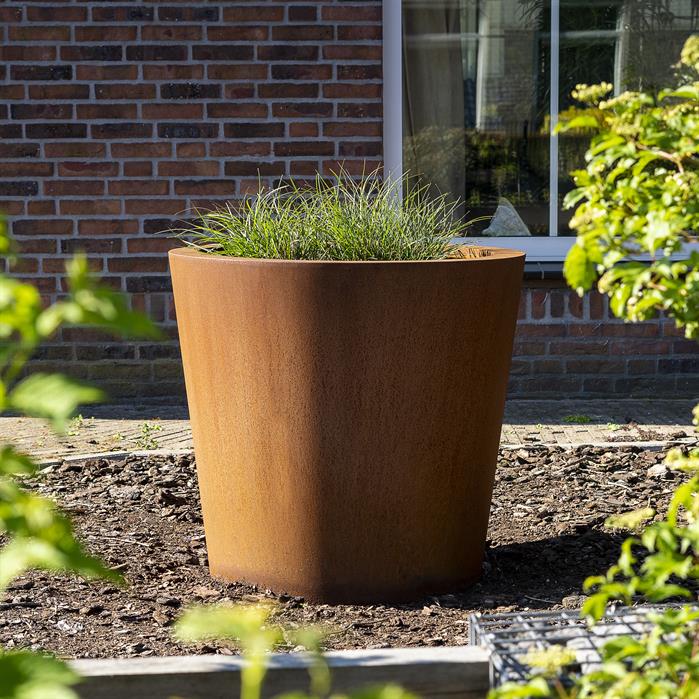 Cortenový květináč kónický s dnem - Velikost květináče: Ø 600 × v 600 mm