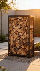 Designový kovový dřevník Block