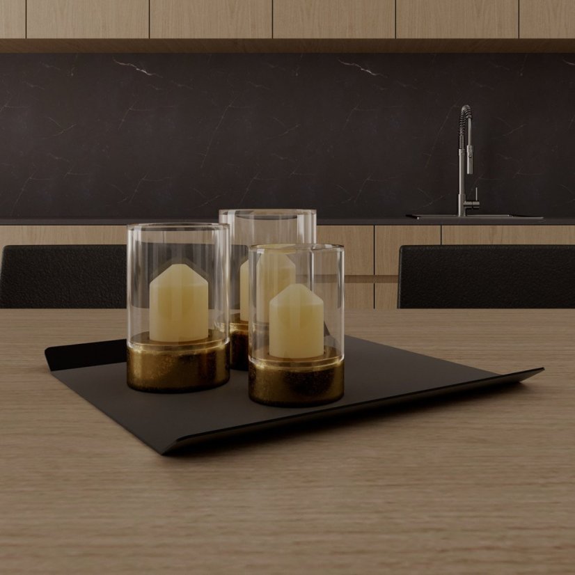 Hliníkový podnos Stockholm černý - Velikost: S