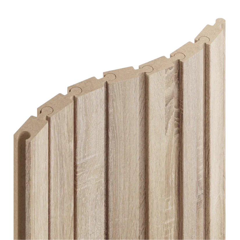 Obkladový panel PUZZLE pro zakřivené stěny, 4,6 x 275 cm, Dub Sonoma