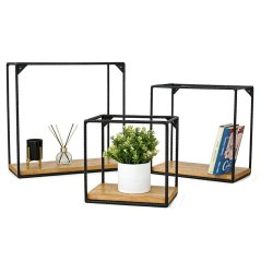 Sada 3ks nástenných poličiek Roxito s dubovou doskou