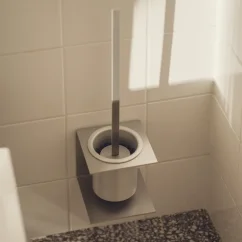Nástenný držiak so štetkou RAWW, prírodný hliník