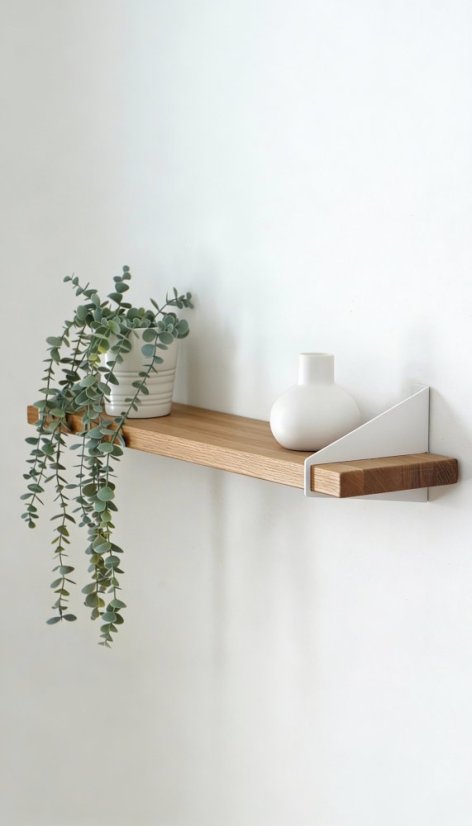 Nástenná polica z masívneho duba Dream - Dĺžka: 800 mm