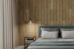 Designový obkladový panel s dubovou dýhou, vzor Versailles, 60x60 cm