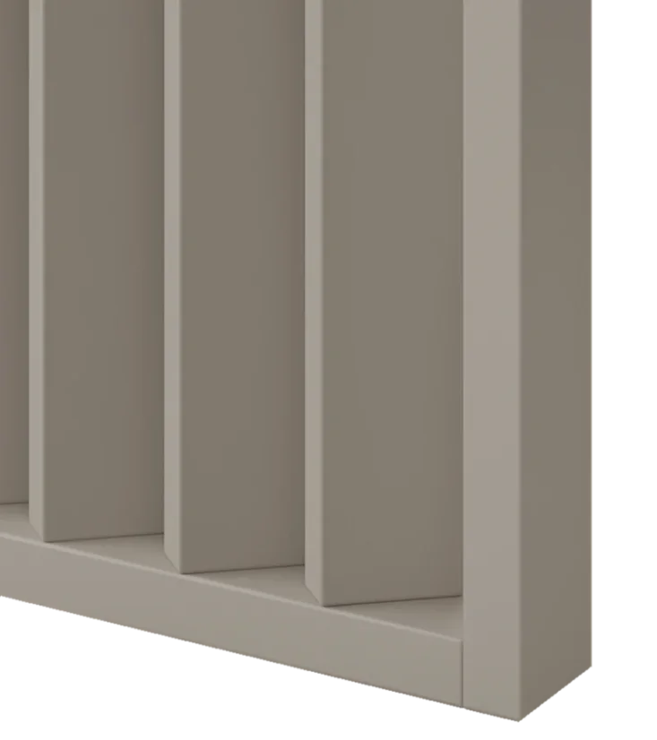 Lamelová dělící stěna, kompletní sada, výška, šířka a odstín dle výběru, lamely natočené o 45°