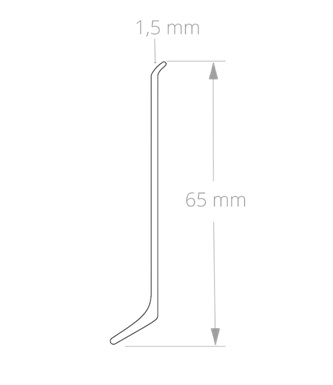 Soklová podlahová lišta, hliníková, černý mat, 2,75 m