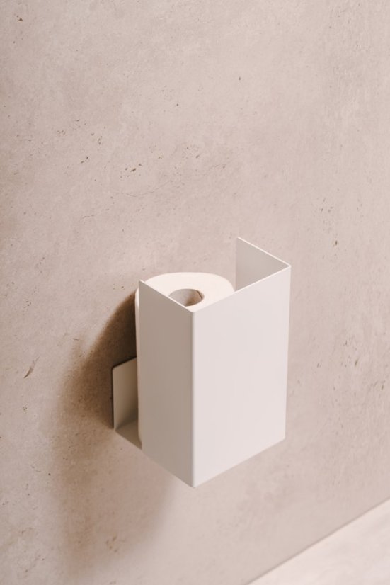 Kovový držiak na toaletný papier Amsterdam biely - Veľkosť: L