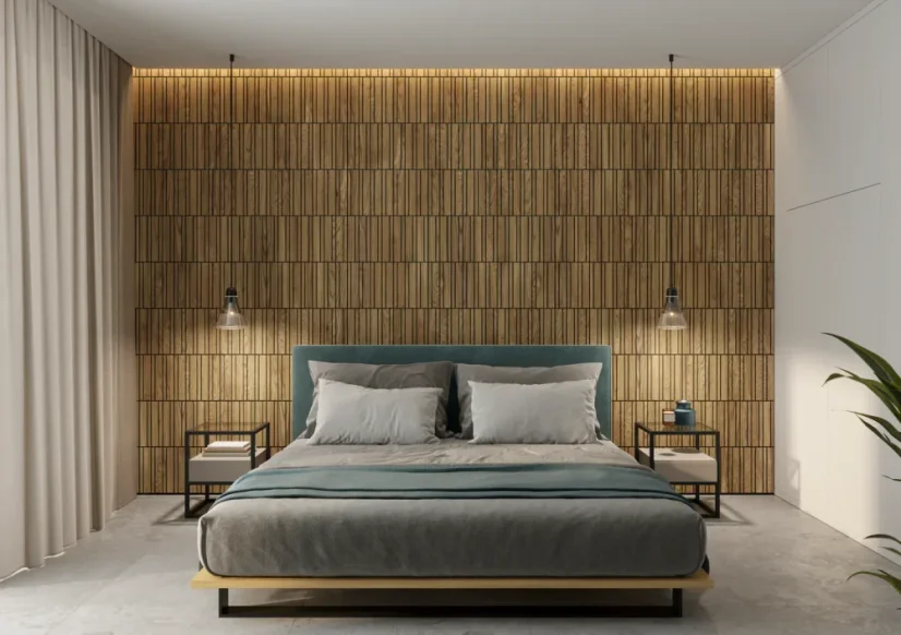 Designový obkladový panel s dubovou dýhou, vzor Amsterdam, 60x60 cm