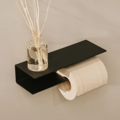 Kovový nástenný držiak na toaletný papier Berno čierny