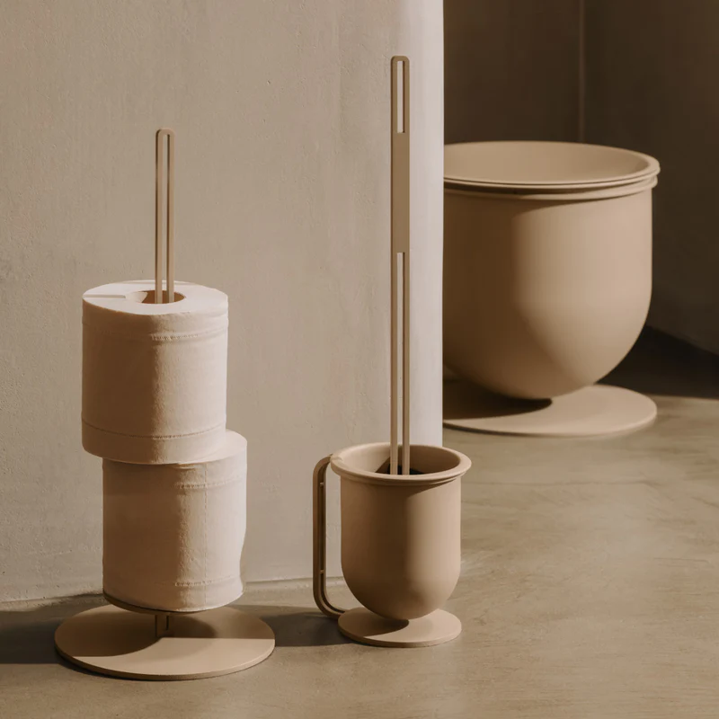Designový kovový koupelnový odpadkový koš Faro - Barva: Oxidovaná červená