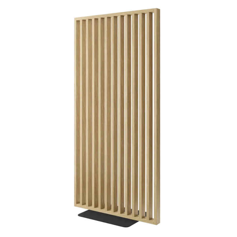 Samostatně stojící lamelová dělící stěna se základnou, kompletní sada, Evropský dub