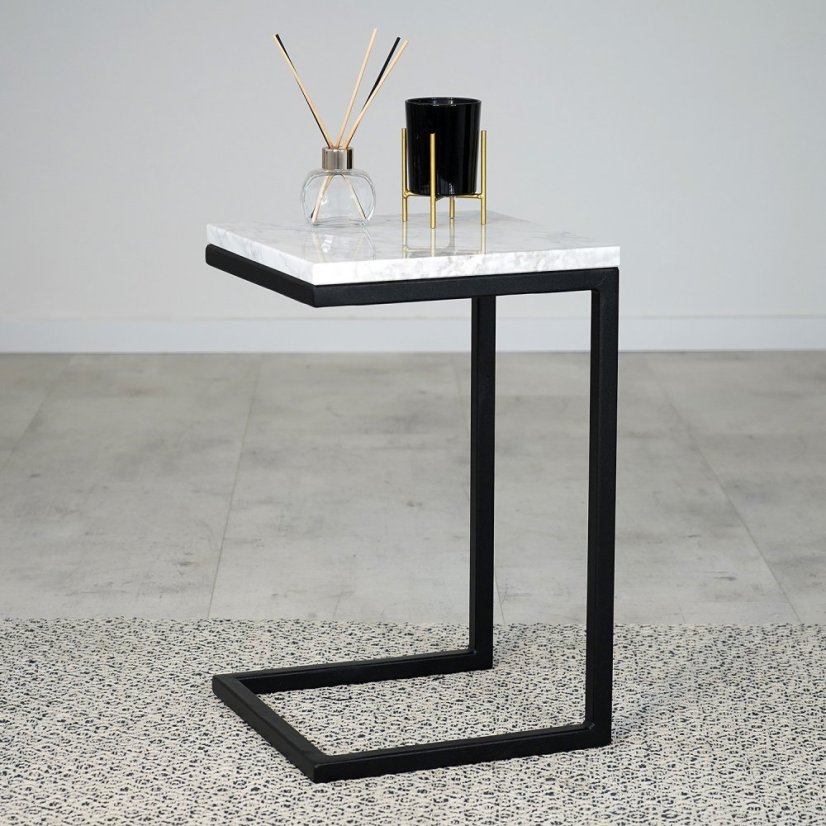 Odkládací stolek Dimo s italským mramorem