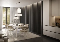 Obkladový panel PUZZLE pro zakřivené stěny, 4,6 x 275 cm, Černý mat