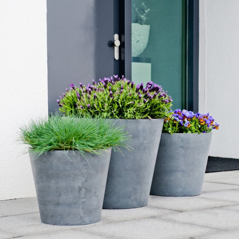 Květináč Bucket šedý - Velikost květináče: M, ⌀ 58 cm x v 50 cm, 9,5 kg, 95l