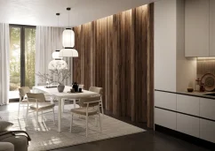 Obkladový panel PUZZLE pro zakřivené stěny, 4,6 x 275 cm, Ořech