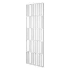 Lamelová dělící stěna Japandi, kompletní sada, výška a šířka dle výběru, bílý mat