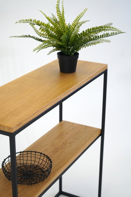 Regál Star s masívnymi dubovými doskami