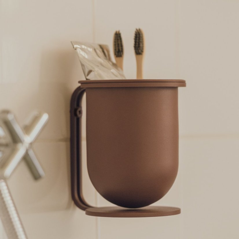 Kovový nástenný držiak kefiek Dublin - Farba: Pieskovo šedá